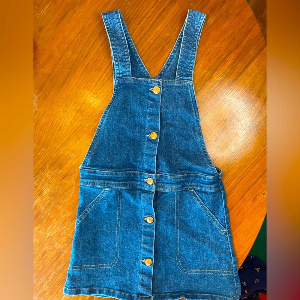 BCBG Girls Denim Overall Dress sz 6